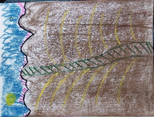 Abstract painting: Road to the Horizon